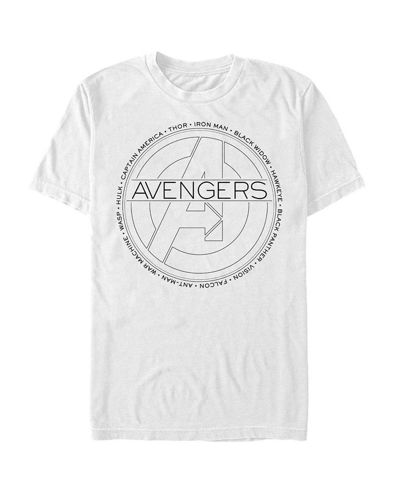 Men's Avengers Circle Icon Short Sleeve Crew T-shirt White $16.10 T-Shirts