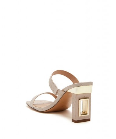 Women's The Hollow Slip-on Heel Sandal Tan/Beige $52.36 Shoes