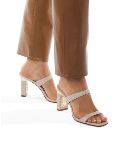 Women's The Hollow Slip-on Heel Sandal Tan/Beige $52.36 Shoes