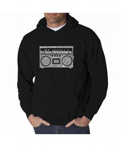 Men's Word Art Hooded Sweatshirt - Greatest Rap Hits of The 1980's Black $24.00 Sweatshirt