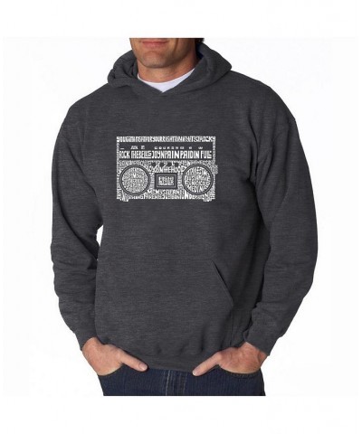 Men's Word Art Hooded Sweatshirt - Greatest Rap Hits of The 1980's Black $24.00 Sweatshirt