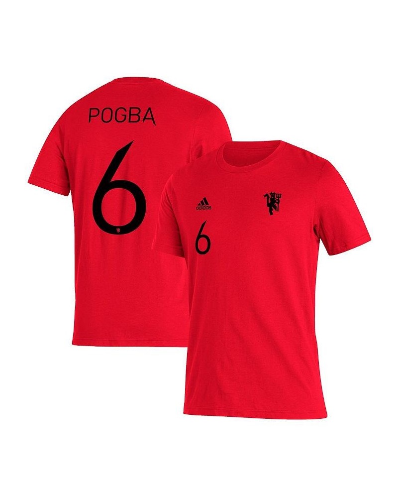 Men's Paul Pogba Red Manchester United Name and Number Amplifier T-shirt $15.75 T-Shirts