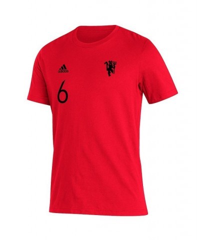 Men's Paul Pogba Red Manchester United Name and Number Amplifier T-shirt $15.75 T-Shirts