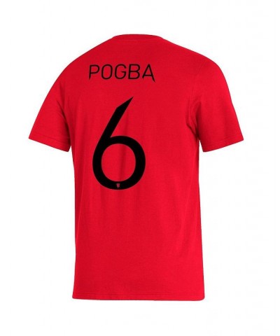 Men's Paul Pogba Red Manchester United Name and Number Amplifier T-shirt $15.75 T-Shirts