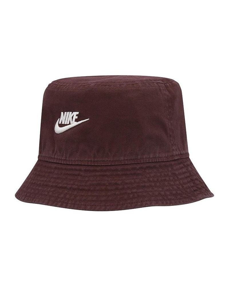 Men's Brown Futura Logo Washed Bucket Hat $25.19 Hats