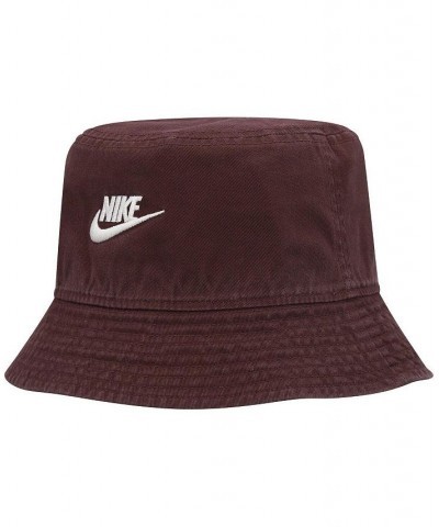 Men's Brown Futura Logo Washed Bucket Hat $25.19 Hats