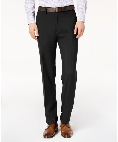 Men's Modern-Fit Micro-Check Dress Pants Black $19.68 Pants