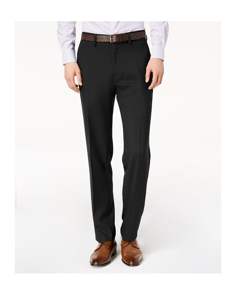 Men's Modern-Fit Micro-Check Dress Pants Black $19.68 Pants