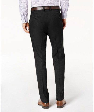 Men's Modern-Fit Micro-Check Dress Pants Black $19.68 Pants