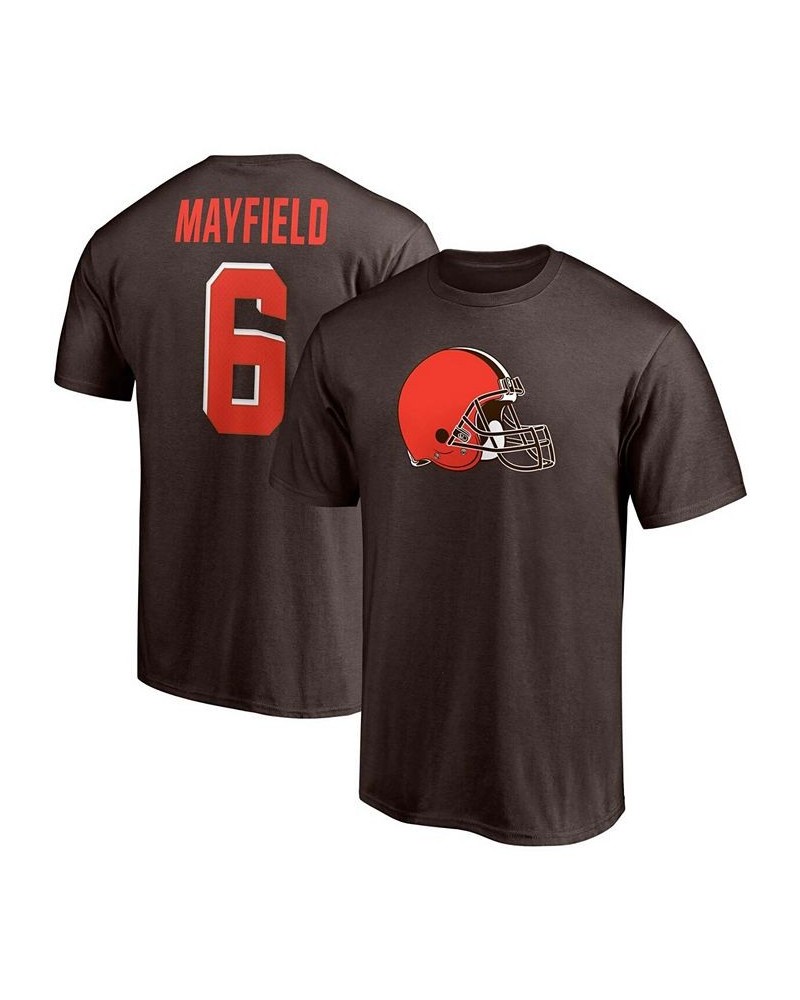 Men's Baker Mayfield Brown Cleveland Browns Player Icon Name and Number T-shirt $20.39 T-Shirts