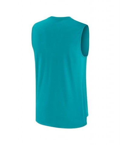 Men's Aqua Miami Dolphins Muscle Trainer Tank Top $17.28 T-Shirts