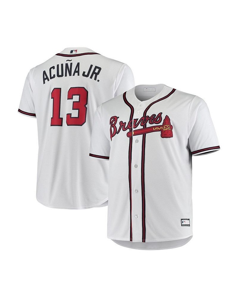 Men's Ronald Acuna Jr. White Atlanta Braves Big and Tall Replica Player Jersey $52.00 Jersey