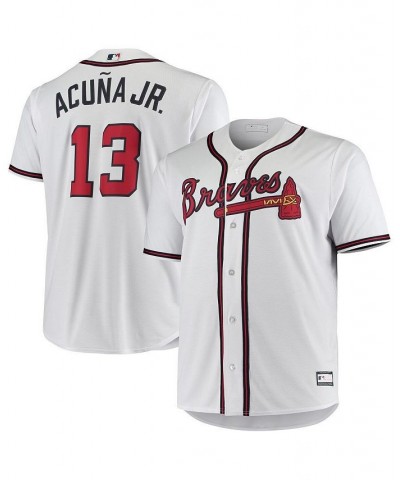 Men's Ronald Acuna Jr. White Atlanta Braves Big and Tall Replica Player Jersey $52.00 Jersey