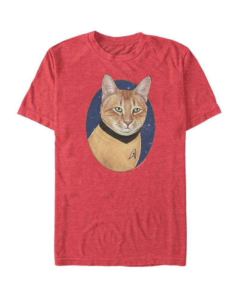 Star Trek Men's The Original Series Cat-Tain Kirk Short Sleeve T-Shirt Red $20.29 T-Shirts