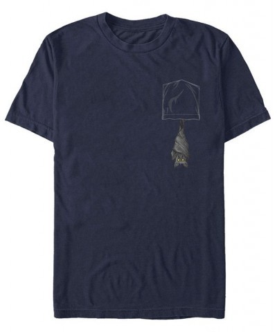 Men's Generic Additude Bat Faux Pocket Short Sleeve T-shirt Blue $14.70 T-Shirts