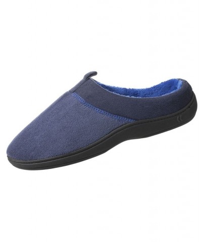 Isotoner Signature Men's Microterry Jared Hoodback Slippers with Memory Foam Blue $12.22 Shoes