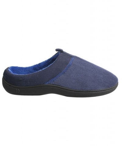 Isotoner Signature Men's Microterry Jared Hoodback Slippers with Memory Foam Blue $12.22 Shoes