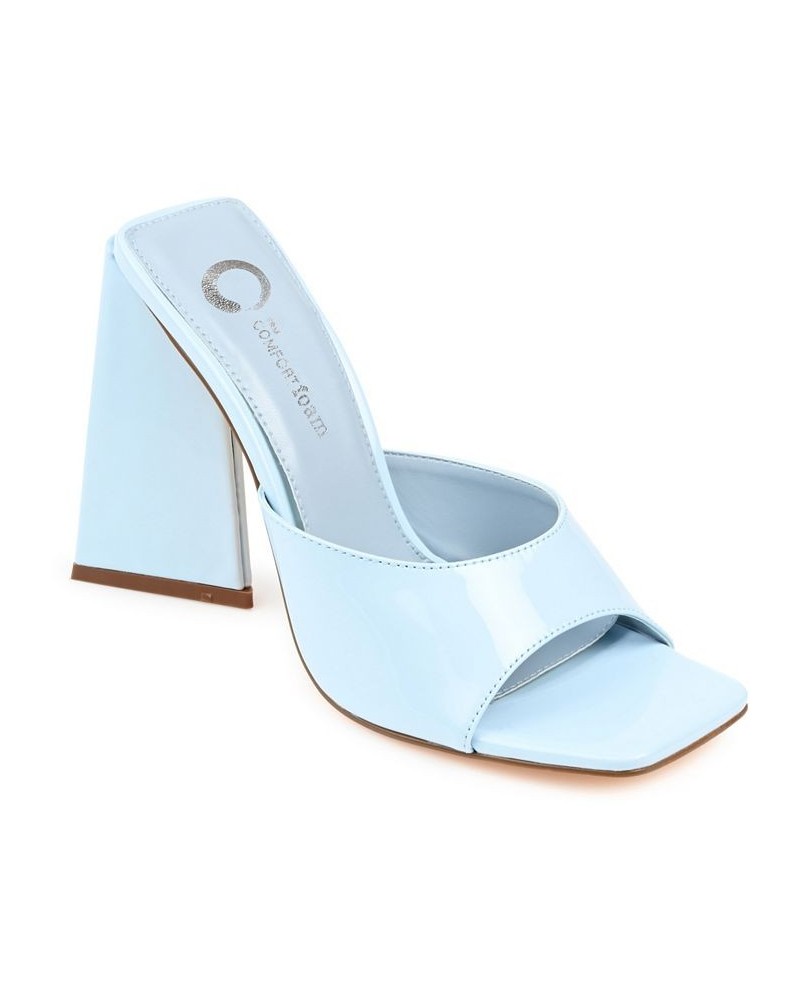 Women's Kammali Sculpted Heel Sandals Blue $36.30 Shoes