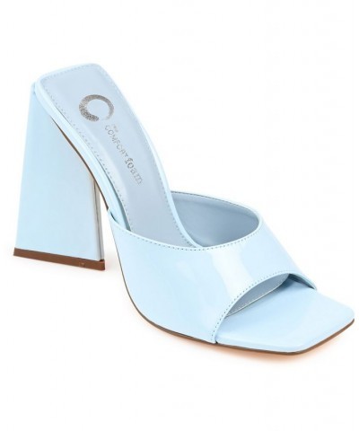 Women's Kammali Sculpted Heel Sandals Blue $36.30 Shoes