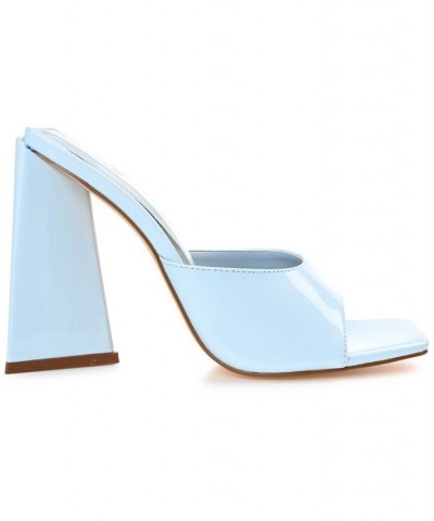 Women's Kammali Sculpted Heel Sandals Blue $36.30 Shoes