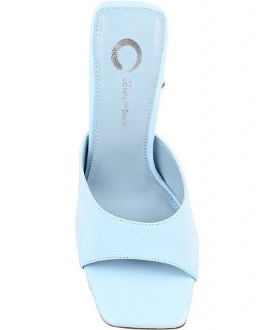 Women's Kammali Sculpted Heel Sandals Blue $36.30 Shoes