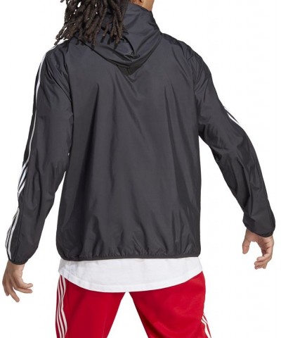 Men's Essentials Woven Three-Stripes Logo Windbreaker Multi $33.13 Jackets