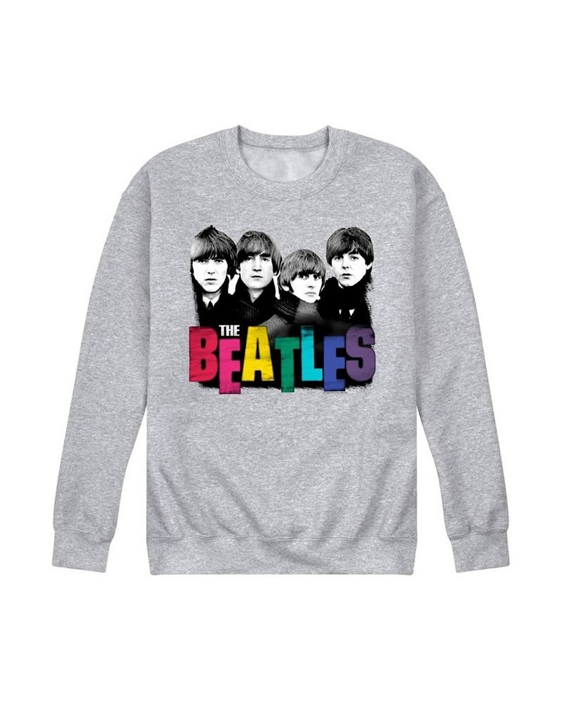 Men's The Beatles Colorful Fleece Sweatshirt Gray $22.55 Sweatshirt