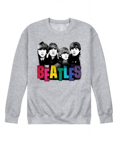 Men's The Beatles Colorful Fleece Sweatshirt Gray $22.55 Sweatshirt