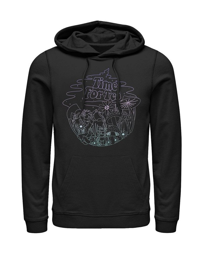 Men's Tea Time Line Long Sleeve Hoodie Black $26.40 Sweatshirt