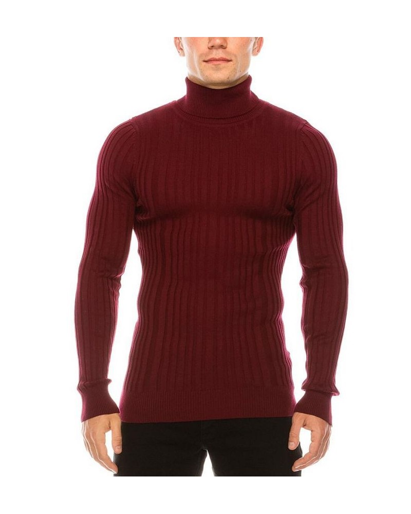 Men's Modern Ribbed Sweater Burgundy $32.90 Sweaters