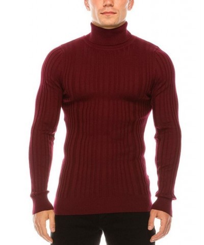 Men's Modern Ribbed Sweater Burgundy $32.90 Sweaters