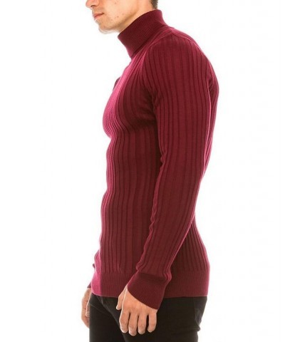 Men's Modern Ribbed Sweater Burgundy $32.90 Sweaters