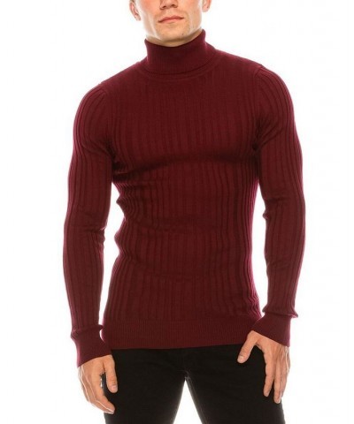 Men's Modern Ribbed Sweater Burgundy $32.90 Sweaters