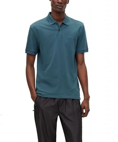 BOSS Men's Embroidered Logo Cotton Polo Shirt Blue $32.40 Polo Shirts