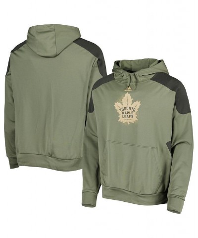 Men's Olive Toronto Maple Leafs Military-Inspired Appreciation Primegreen Pullover Hoodie $44.10 Sweatshirt