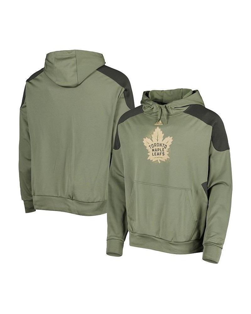 Men's Olive Toronto Maple Leafs Military-Inspired Appreciation Primegreen Pullover Hoodie $44.10 Sweatshirt