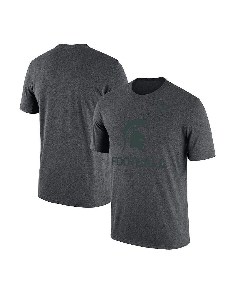 Men's Heathered Charcoal Michigan State Spartans Team Football Legend T-shirt $26.54 T-Shirts