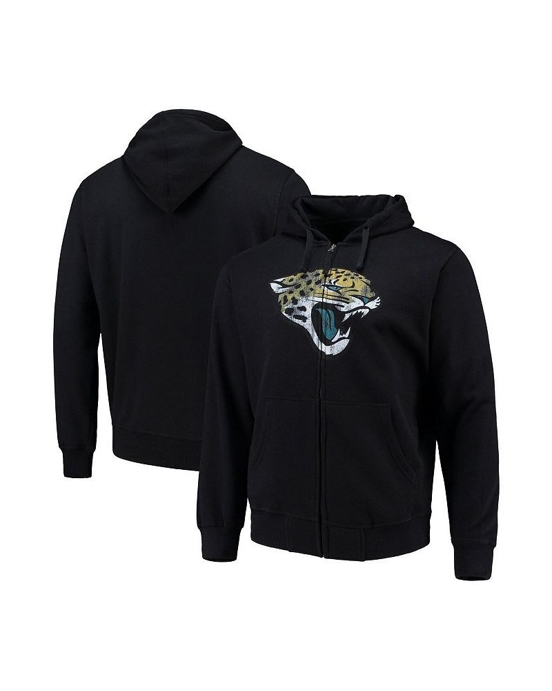 Men's Black Jacksonville Jaguars Primary Logo Full-Zip Hoodie $35.18 Sweatshirt