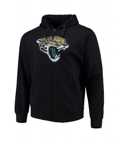 Men's Black Jacksonville Jaguars Primary Logo Full-Zip Hoodie $35.18 Sweatshirt