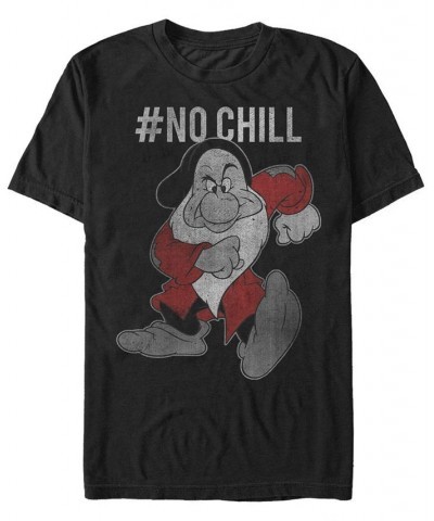 Disney Men's Snow White Grumpy No Chill Vintage Short Sleeve T-Shirt Black $14.35 T-Shirts