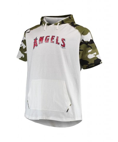 Men's Shohei Ohtani White and Camo Los Angeles Angels Big and Tall Raglan Hoodie T-shirt $17.27 T-Shirts