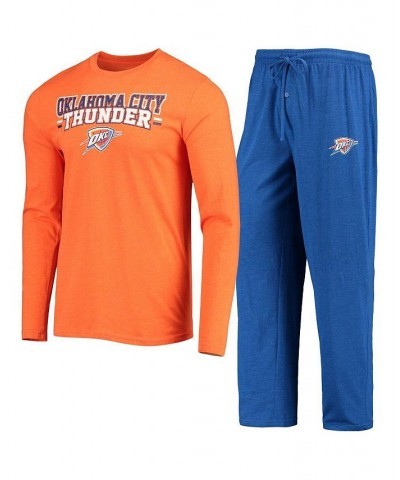 Men's Blue, Orange Oklahoma City Thunder Long Sleeve T-Shirt & Pants Sleep Set $23.65 Pajama