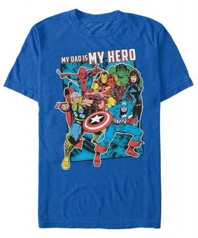 Marvel Men's Comic Collection My Dad Is My Hero Short Sleeve T-Shirt Blue $19.24 T-Shirts