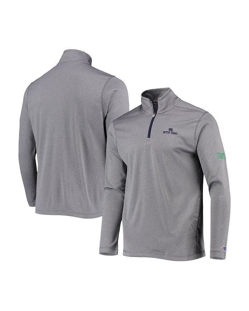 Men's Gray Notre Dame Fighting Irish Victory Quarter-Zip Jacket $22.00 Jackets