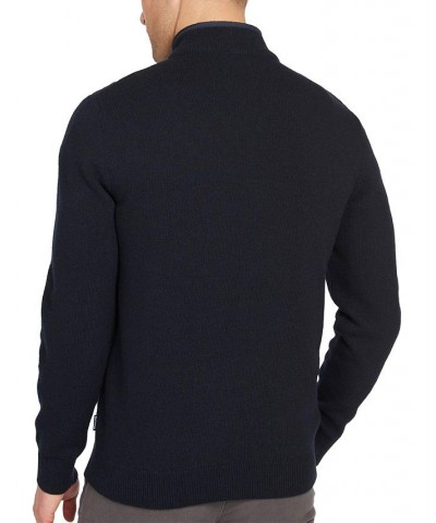 Men's Essential Diamond Quilted Half-Zip Sweater Blue $38.40 Sweaters