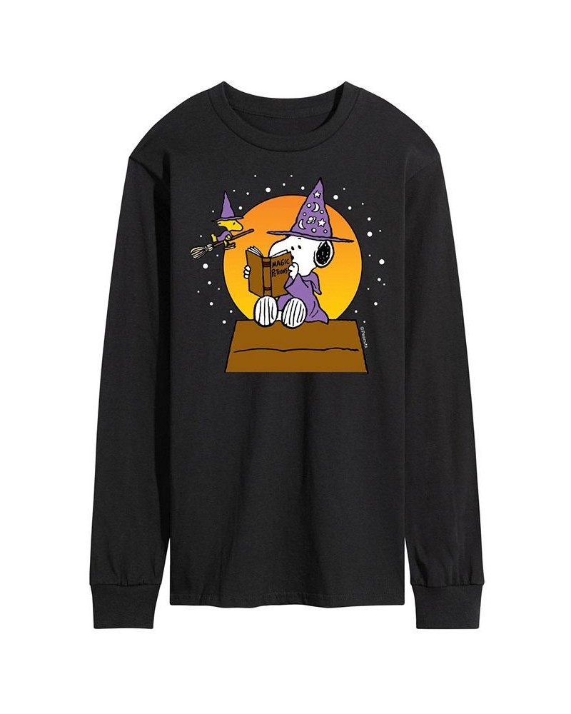 Men's Peanuts Snoopy Warlock T-shirt Black $19.35 T-Shirts