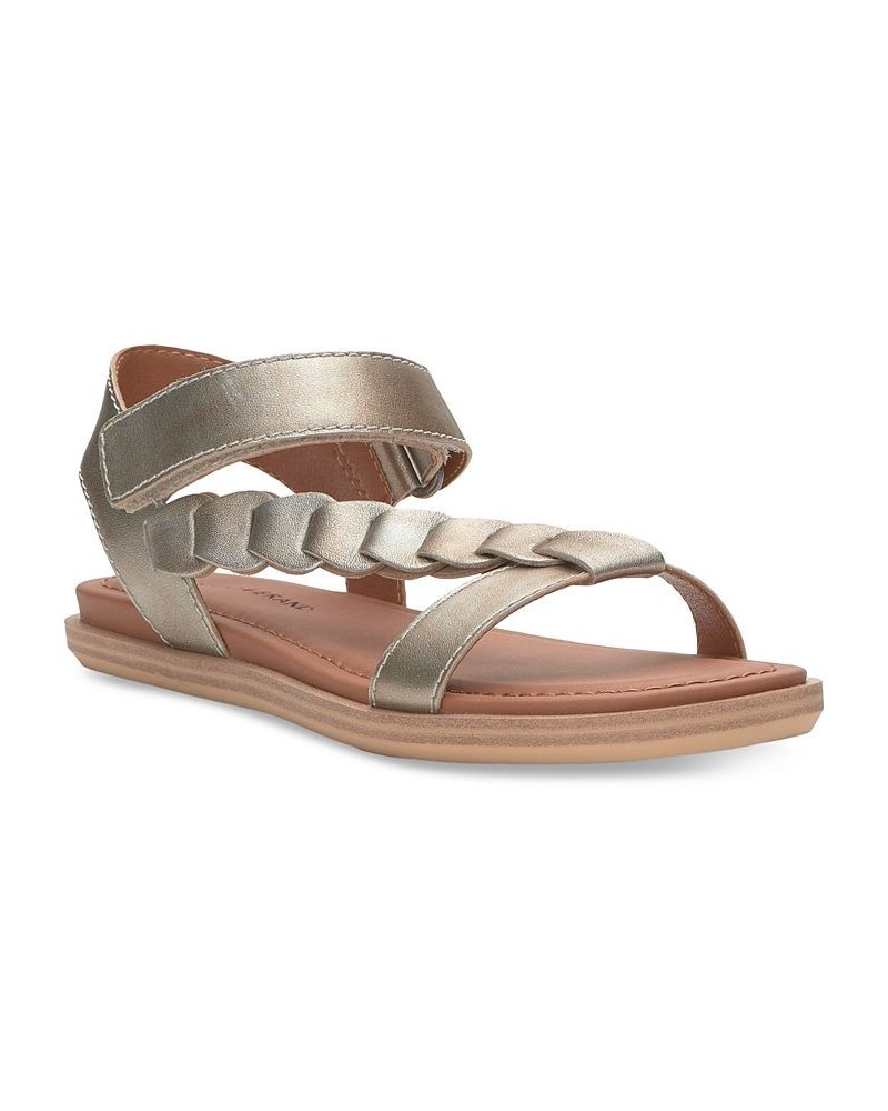 Women's Natany Asymmetric-Strap Flat Sandals Silver $40.94 Shoes