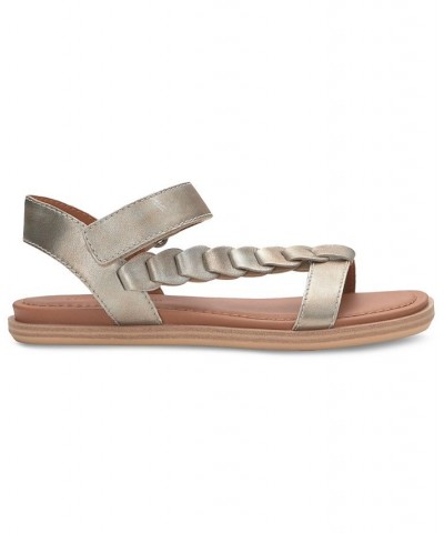 Women's Natany Asymmetric-Strap Flat Sandals Silver $40.94 Shoes