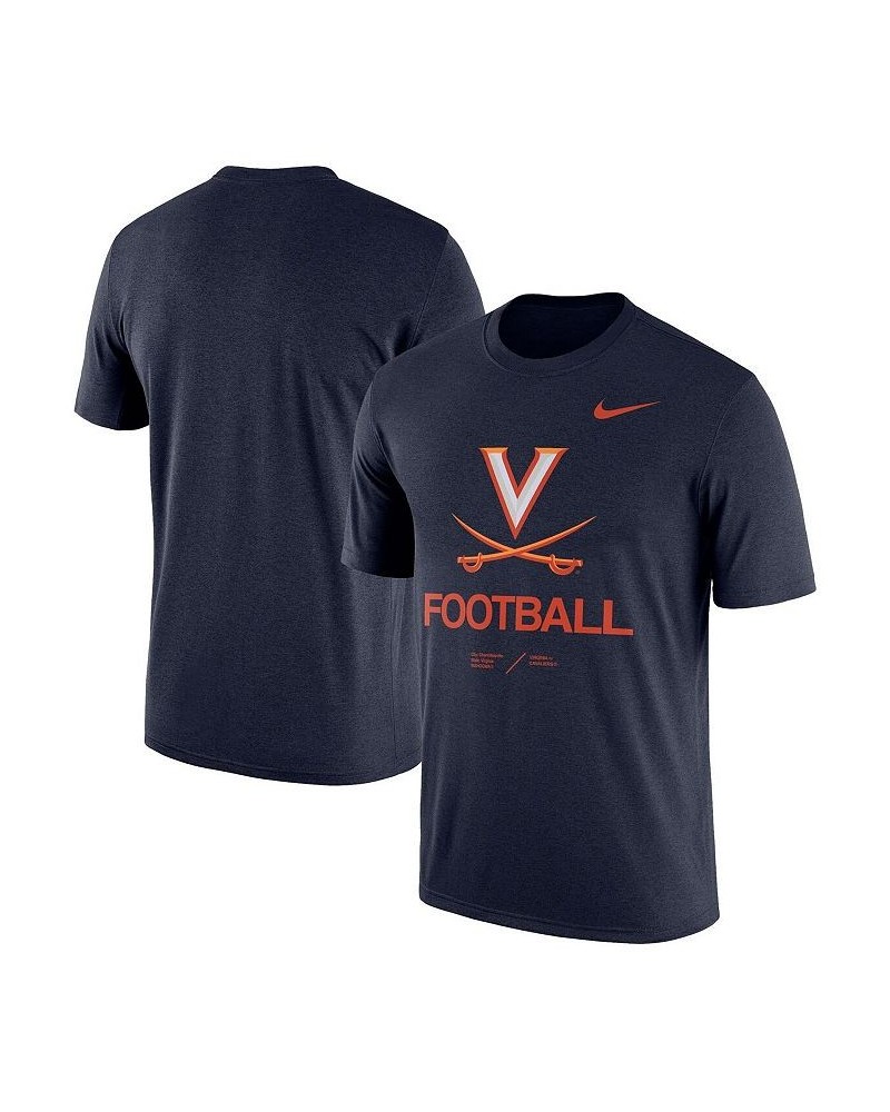 Men's Heathered Navy Virginia Cavaliers Team Football Legend T-shirt $14.76 T-Shirts