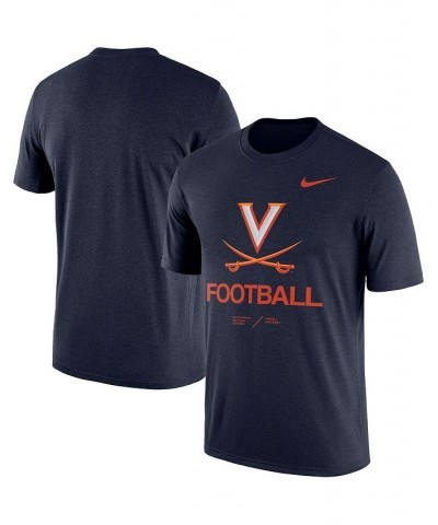 Men's Heathered Navy Virginia Cavaliers Team Football Legend T-shirt $14.76 T-Shirts